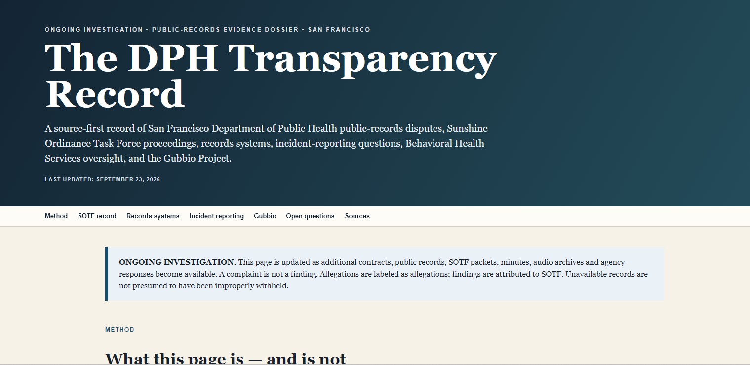 DPH transparency record
